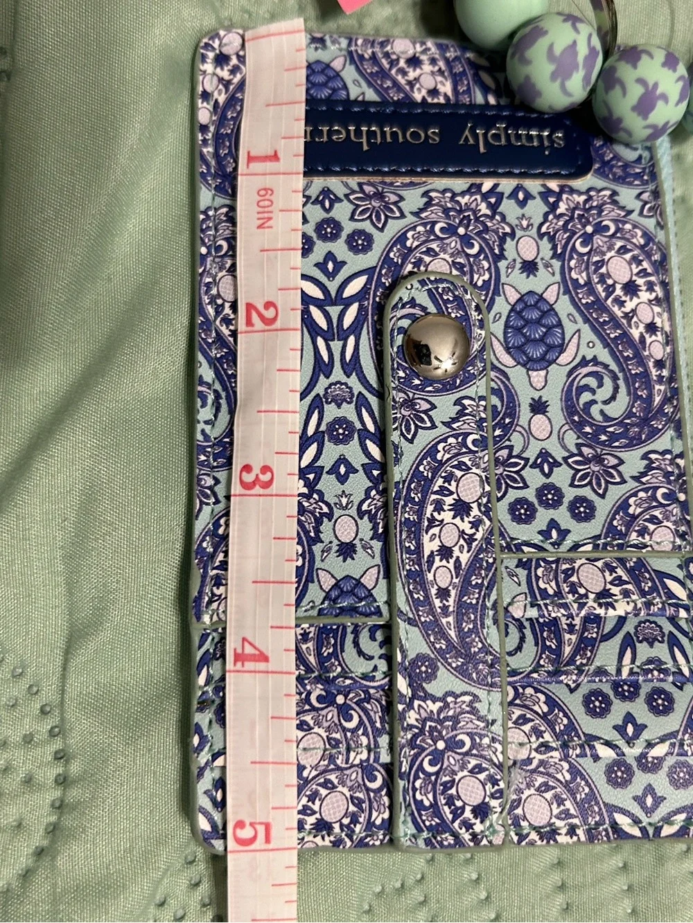 NWT Simply Southern Purple Paisley Wristlet Cardholder